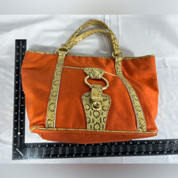 Dolce & Gabbana Snakeskin and canvas tote VGUC - Picture 11 of 15